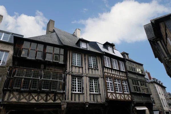 Half Timbered Houses Dinan Brittany — Stock Photo, Image