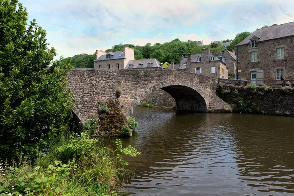 Vecchio Ponte Della Marina Dinan Bretagna — Foto Stock