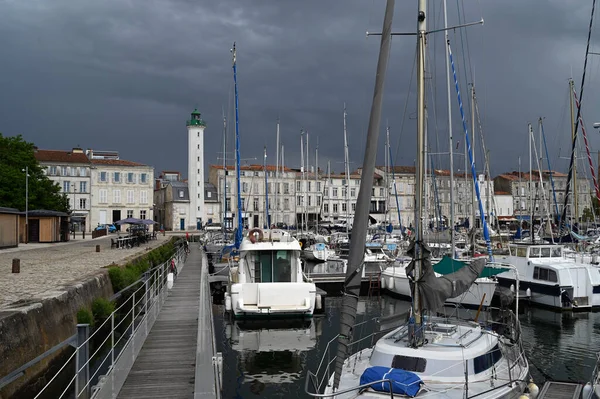 Haven Vuurtoren Bij Quai Valin Rochelle — Stockfoto