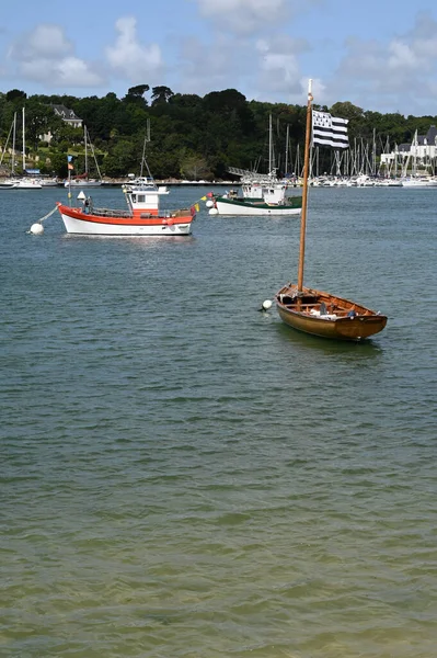 Segelboot Mit Der Gwenn Der Odet Mündung Benodet — Stockfoto