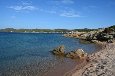 Yazın Korsika 'da Maora plajı 