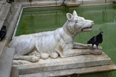 Fonte Gaia 'nın detayları, Piazza del Campo' daki çeşme.