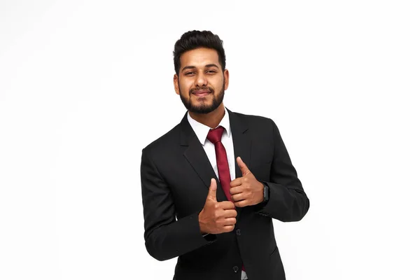 Portrait Young Happy Indian Business Man White Isolated Background Imágenes De Stock Sin Royalties Gratis