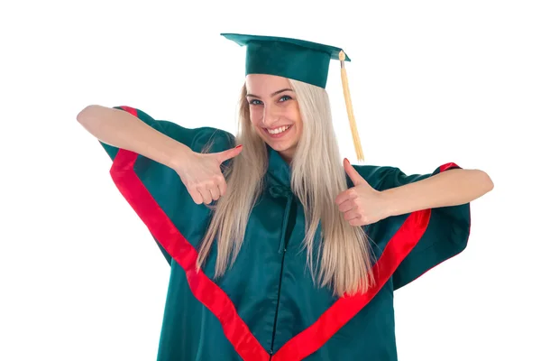 Studentin im Mantel — Stockfoto