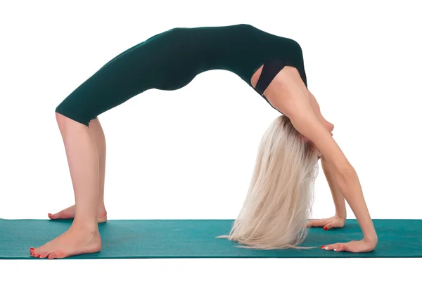 Woman practicing yoga — Stock Photo, Image