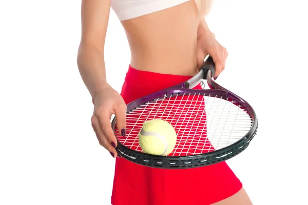 Tennisspieler mit Schläger — Stockfoto
