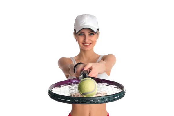 Tennisspieler mit Schläger — Stockfoto