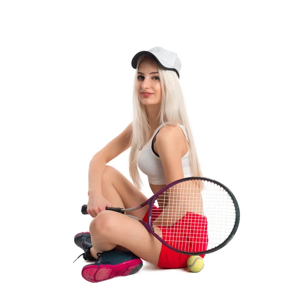 Met racket tennisster — Stockfoto