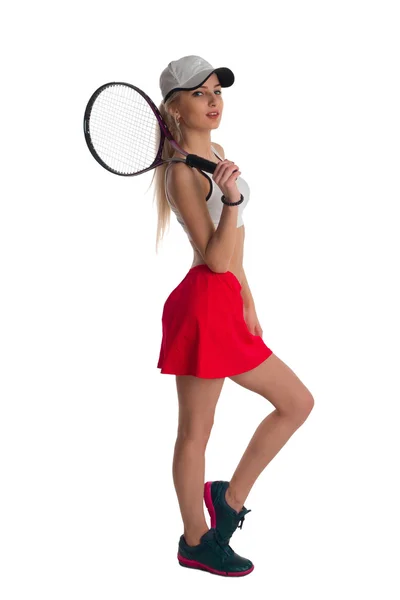 Tenis oyuncu raket ile — Stok fotoğraf