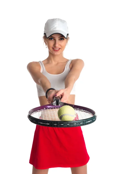 Tennisspieler mit Schläger — Stockfoto