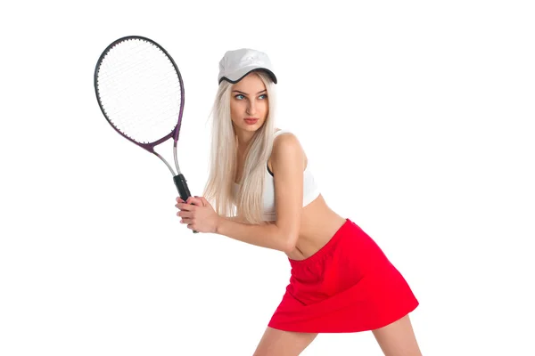 Tennisspieler mit Schläger — Stockfoto