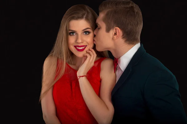 Man is kissing a woman — Stock Photo, Image