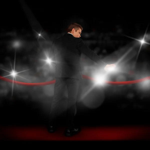 Guy in a suit on the red carpet — Stock Photo, Image
