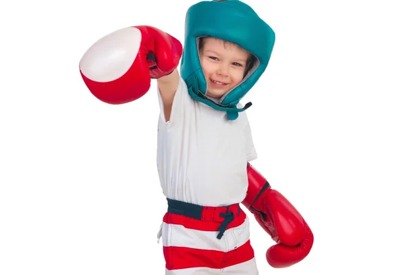 Niño en traje de boxeo — Foto de Stock