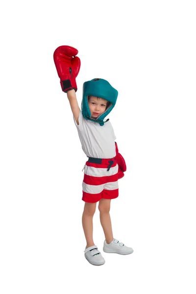 在拳击衣服的男孩 — 图库照片