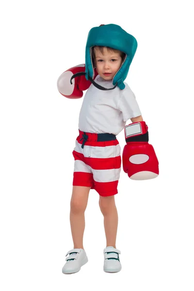 Niño en traje de boxeo — Foto de Stock