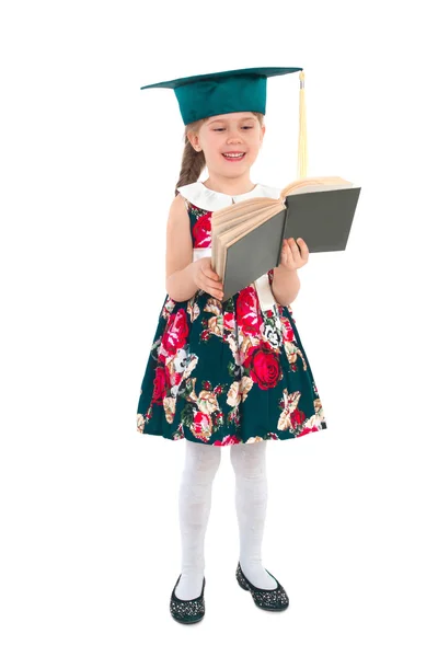 Ragazza con un cappello e un libro — Foto Stock