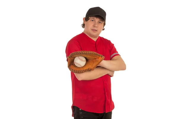 Baceball speler met een handschoen — Stockfoto