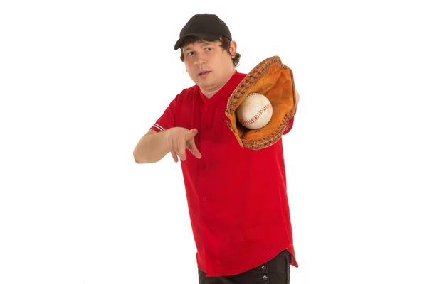 Baceballspieler mit Handschuh — Stockfoto