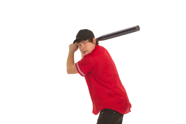 Baseballspieler mit Schläger — Stockfoto