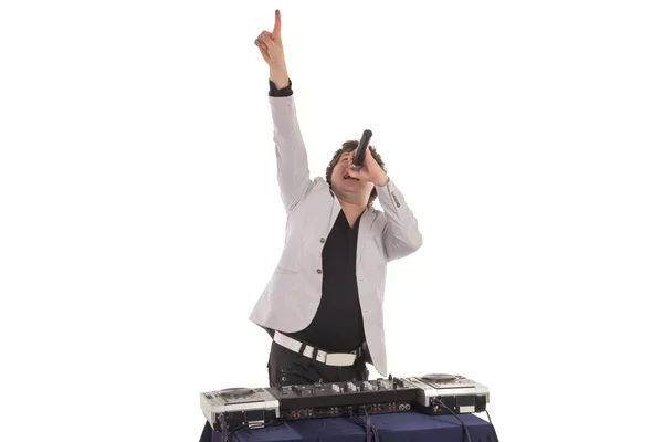 DJ con il mixer — Foto Stock