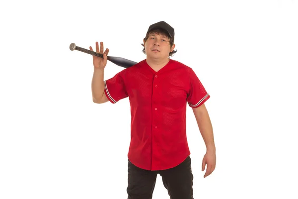 Jugador de béisbol con bate — Foto de Stock