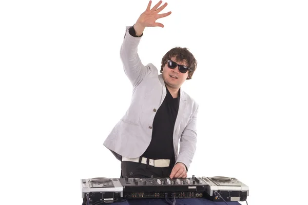 DJ con il mixer — Foto Stock