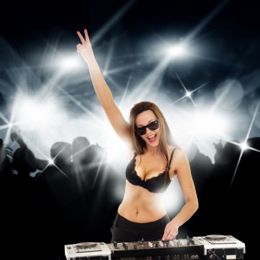 Siyah sutyen Mikser ile kız