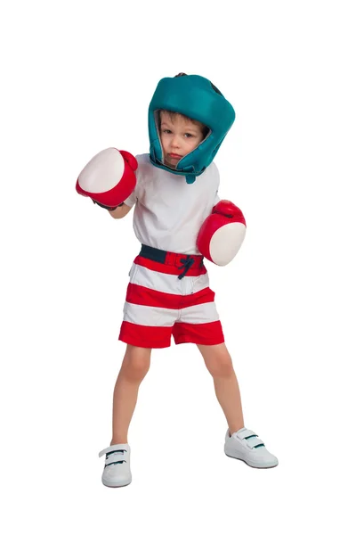 Niño en traje de boxeo — Foto de Stock