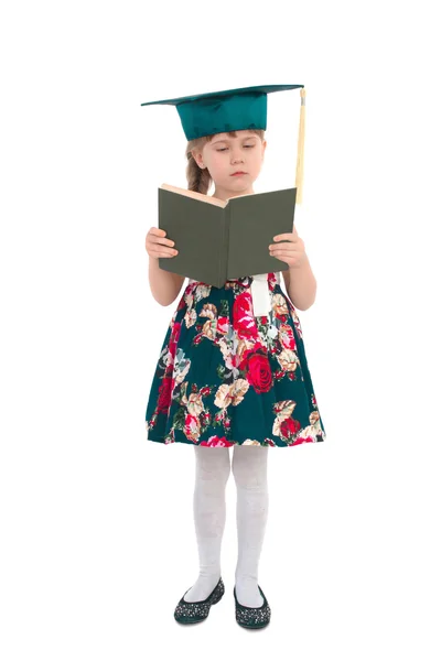 Ragazza con un cappello e un libro — Foto Stock