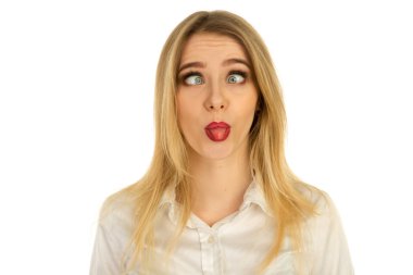 Kız kameraya hamming eğlenceli