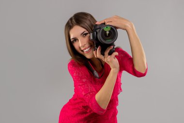 fotoğraf makinesi ile kız