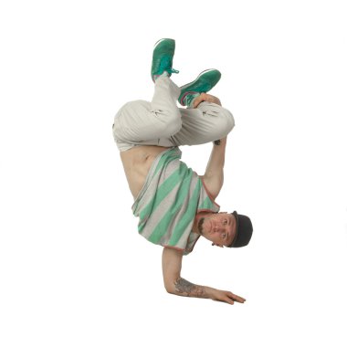 ciddi genç adam break dansçı poz