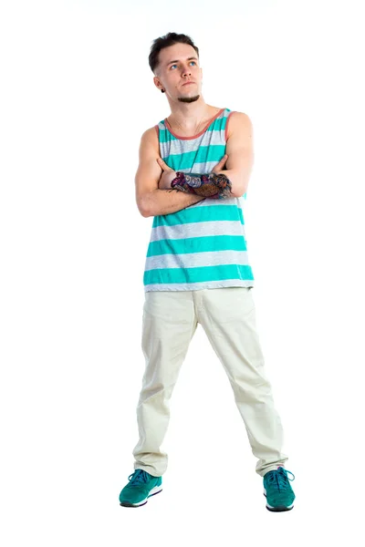 Full length portrait of young man in casual clothes — Stock Photo, Image