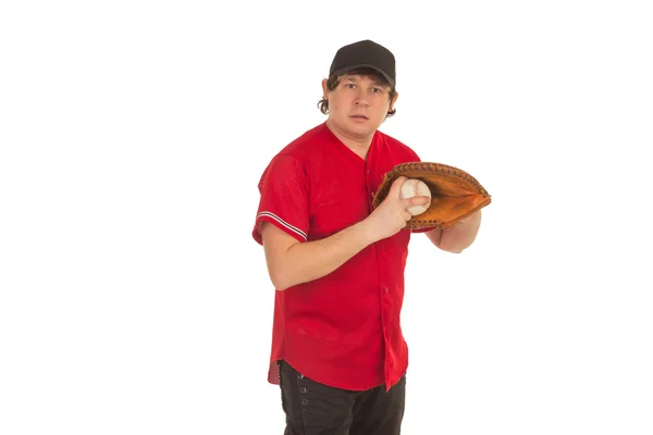 Бейсболіст з рукавичкою — стокове фото