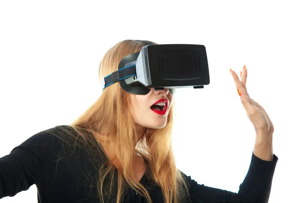Lány virtuális valóság szemüveg — Stock Fotó