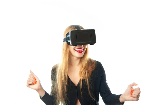 Virtuális valóság szemüveges nő — Stock Fotó