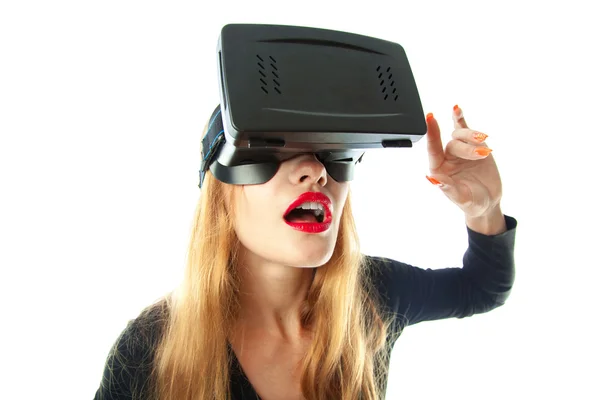 Mujer en gafas de realidad virtual —  Fotos de Stock