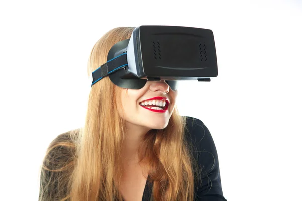 Chica en gafas de realidad virtual — Foto de Stock