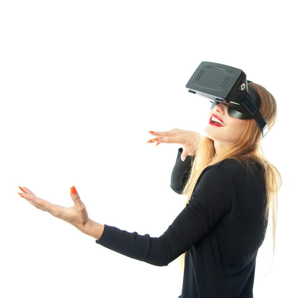 Mujer en gafas de realidad virtual — Foto de Stock