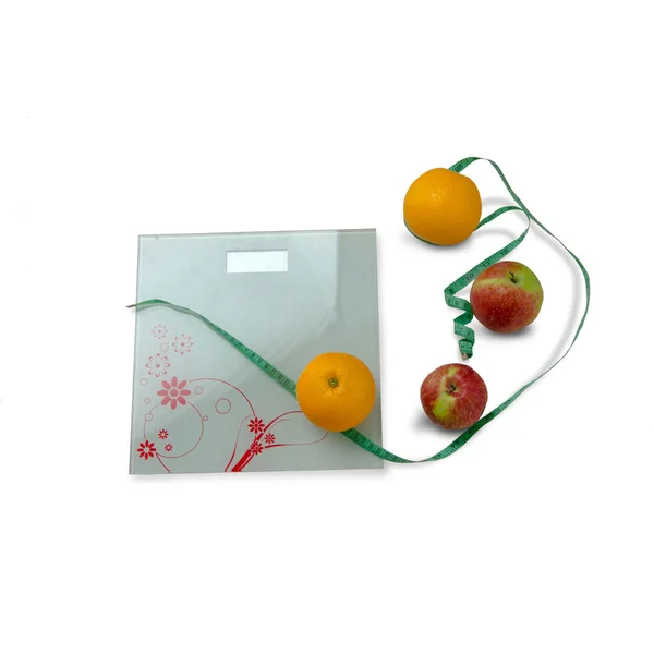 果物のスケール、メジャー テープ — ストック写真