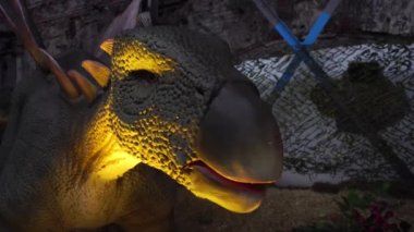 Kretase döneminden dev otobur stegosaurus dinozora yakın çekim