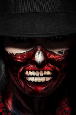 Haloween Tema için korkutucu portre kadar kapatın