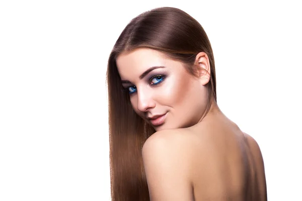 Sexig vuxna kaukasiska tjej med perfekt hälsosam hud och hår loo — Stockfoto