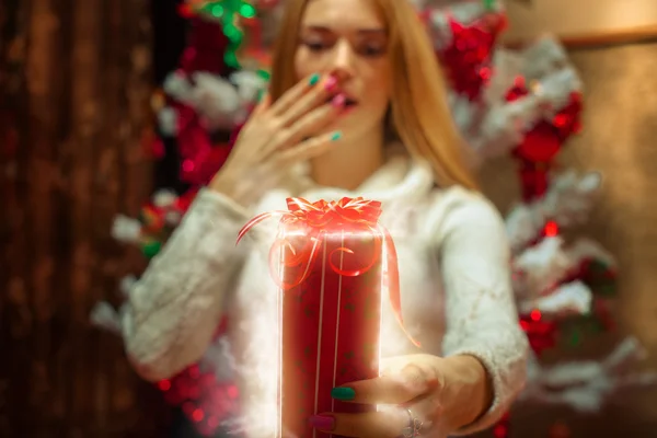 Presente de Natal mágico — Fotografia de Stock