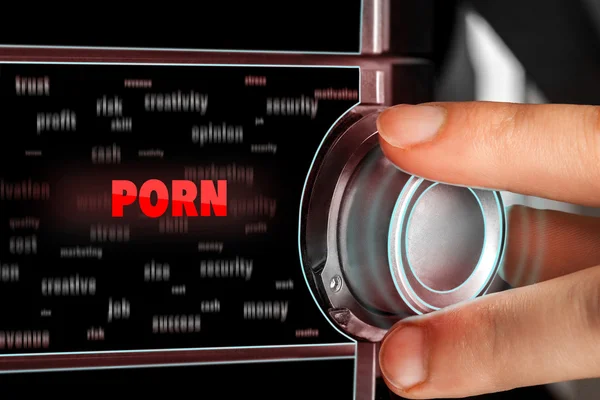 Man choosing porn on dashboard — Stock Photo, Image