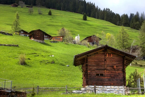 Hill boční pohled ve Švýcarsku — Stock fotografie