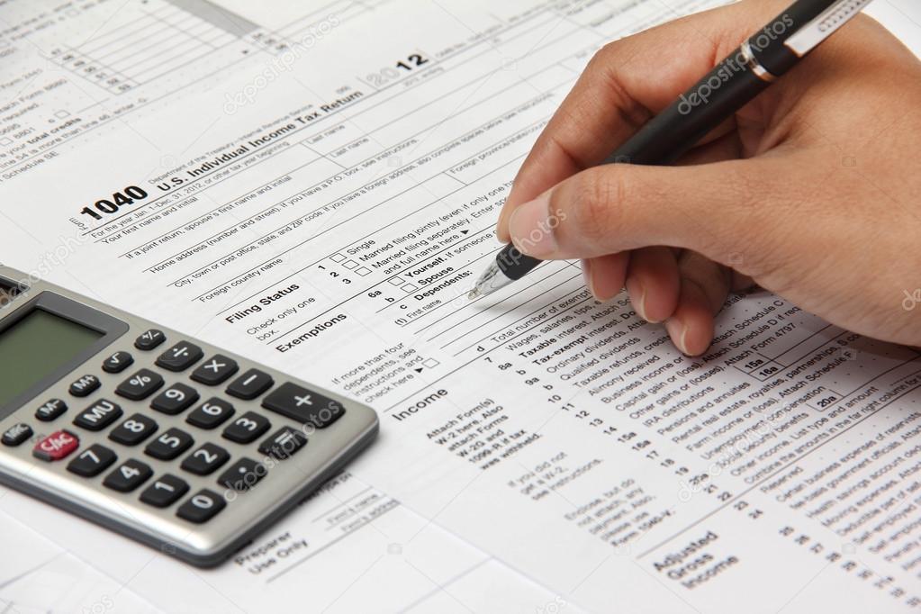 Person filing 1040 tax form
