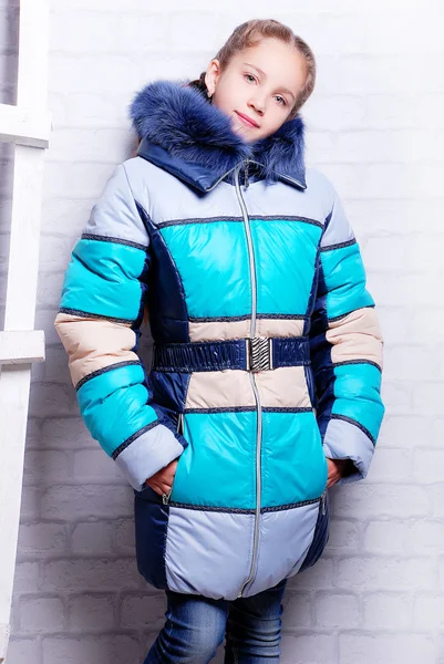 Little girl in winter coat — Stock Photo, Image