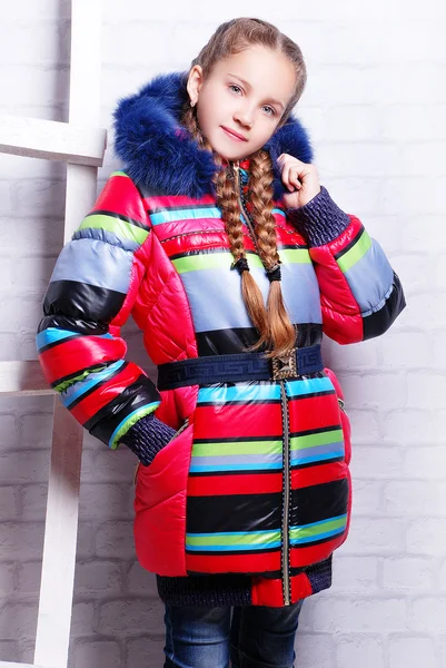Little girl in winter coat — Stock Photo, Image